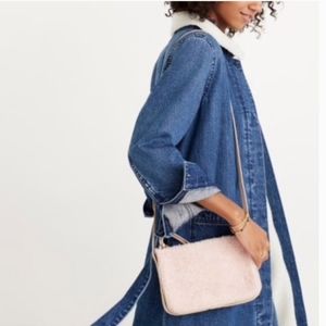 NWT Madewell Simple Genuine Shearling and Leather Crossbody Bag Avalon